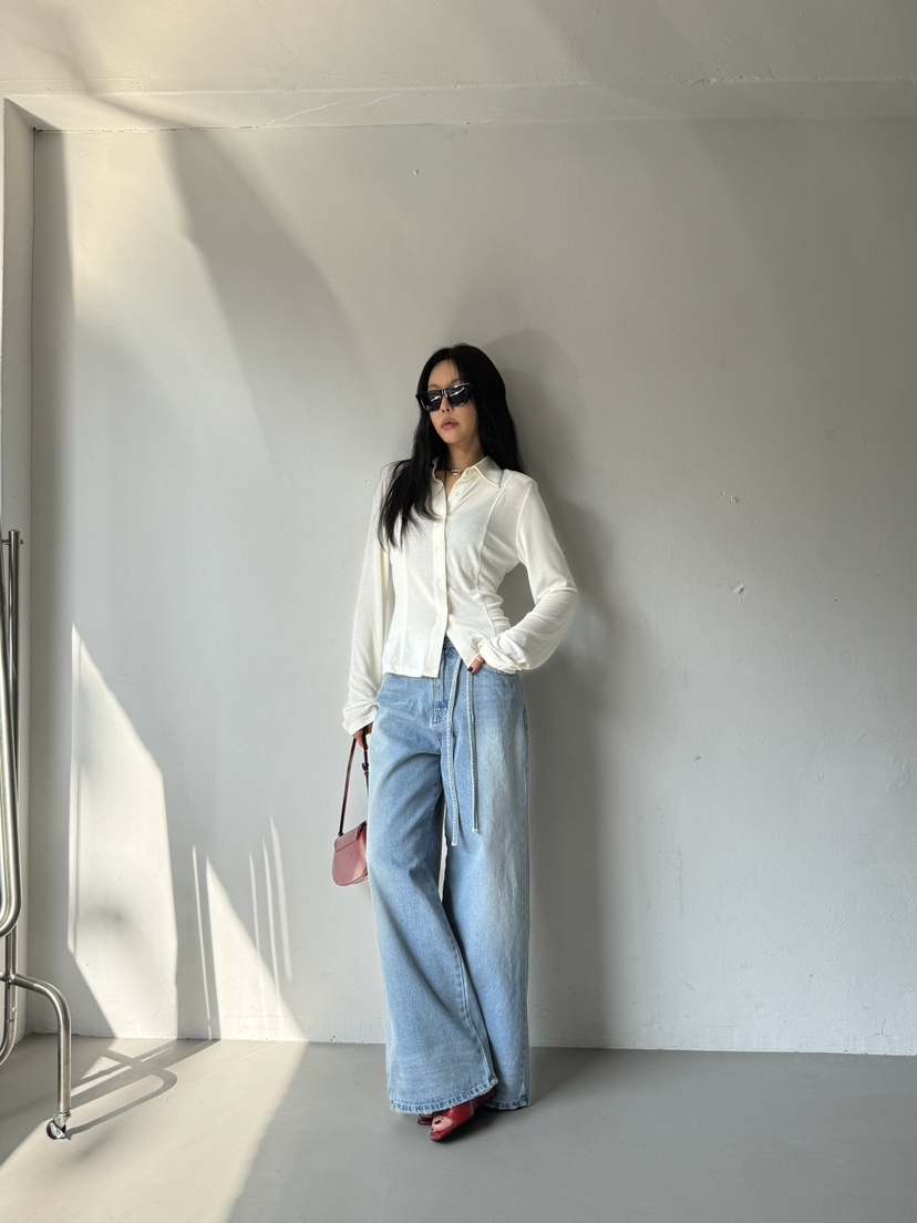 LIMLIMLIM韓國直郵實拍女裝新品休閑時尚26春夏襯衫蕾絲衫修身LIM LIM LIM襯衫/蕾絲衫