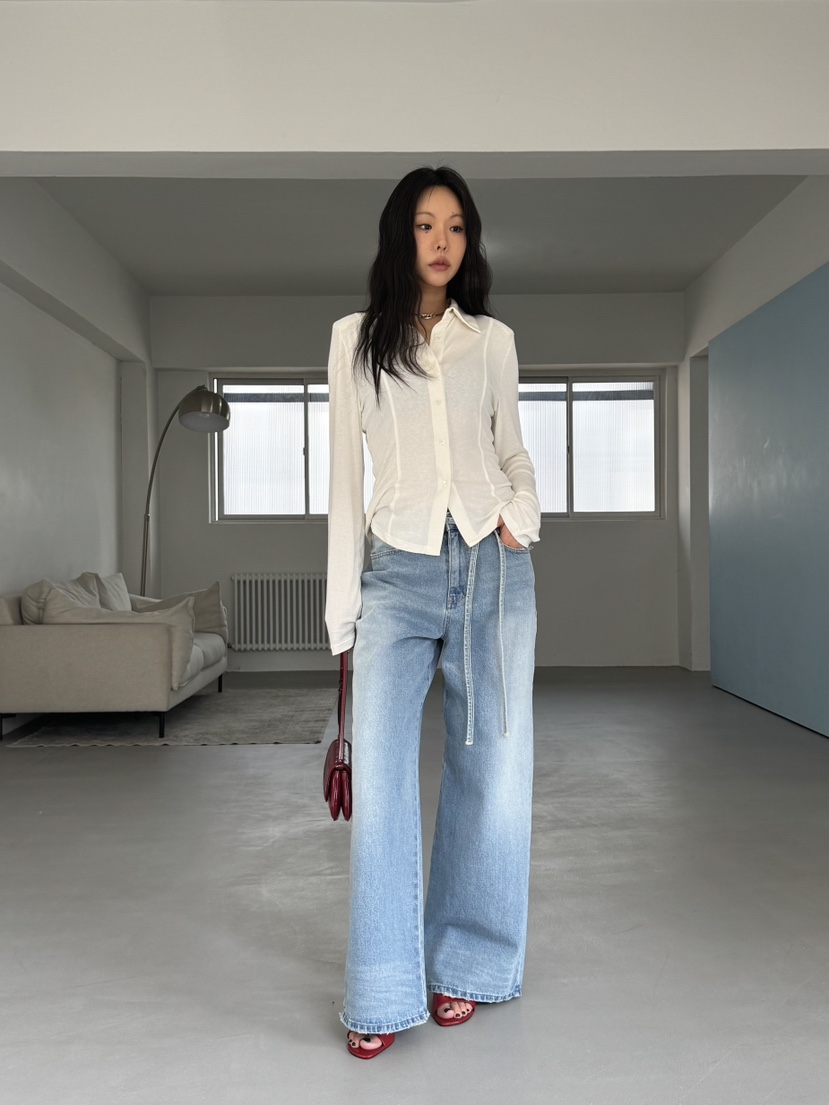 LIMLIMLIM韓國直郵實拍女裝新品休閑時尚26春夏襯衫蕾絲衫修身LIM LIM LIM襯衫/蕾絲衫