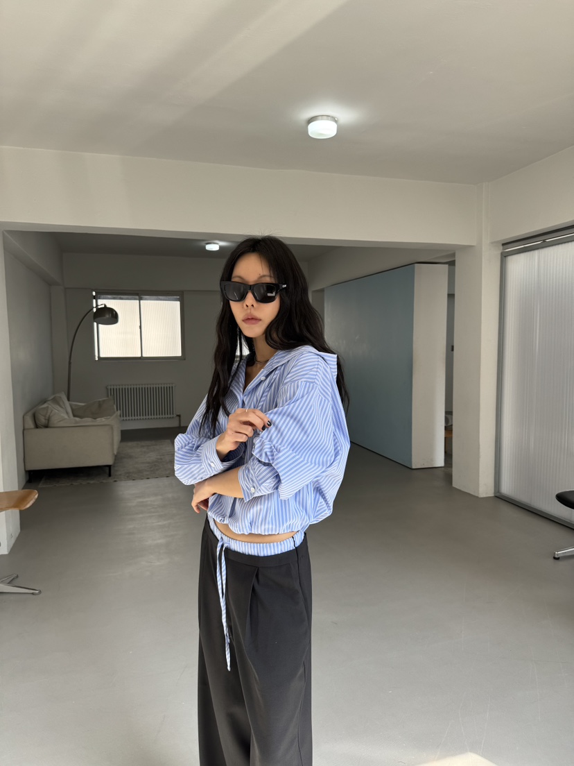 LIMLIMLIM韓國東大門代購女士新款26春夏襯衫蕾絲衫連帽衫LIM LIM LIM襯衫/蕾絲衫