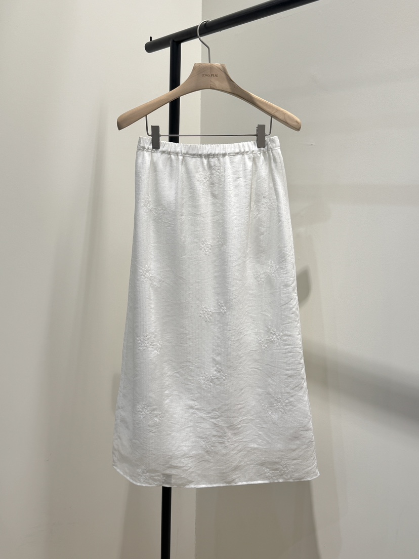 LONG PEAK韓國代購女裝新品職業熱賣時尚休閑26春夏長裙蕾絲LONG PEAK長裙圖色1白色