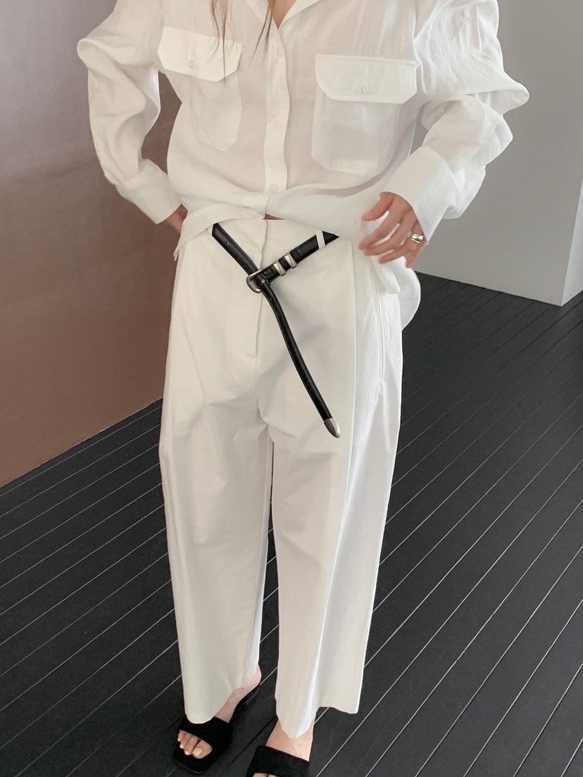 LONG PEAK韓國直郵女裝新款時尚人氣推薦職業休閑褲褶裥LONG PEAK休閑褲