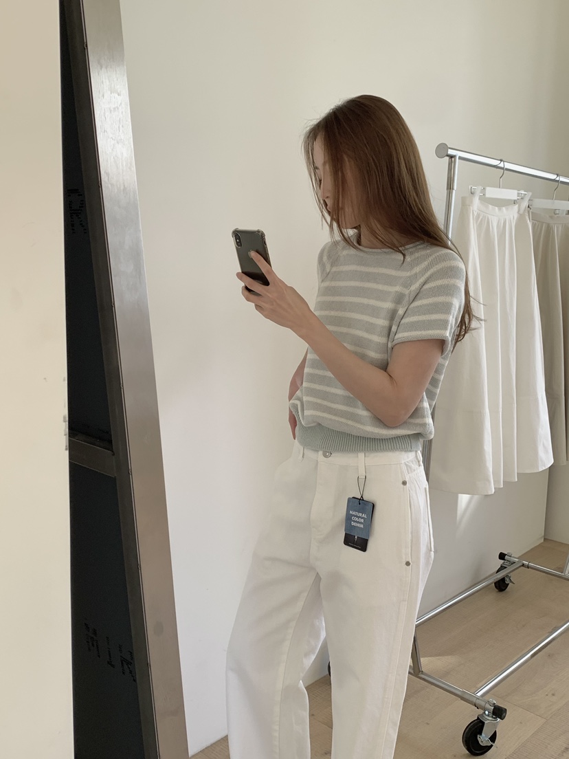 LONG PEAK韓國直郵女裝新款時尚26春夏熱賣針織衫棉質條紋LONG PEAK針織衫