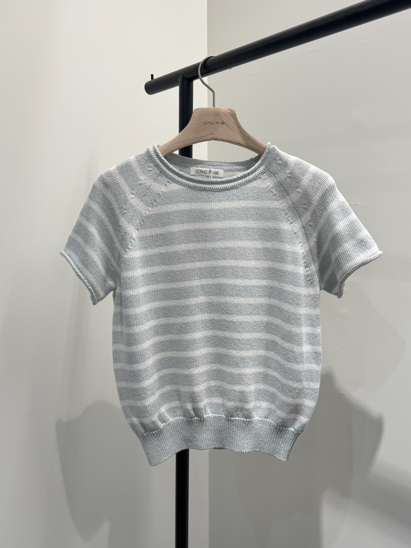 LONG PEAK韓國直郵女裝新款時尚26春夏熱賣針織衫棉質條紋LONG PEAK針織衫圖色2