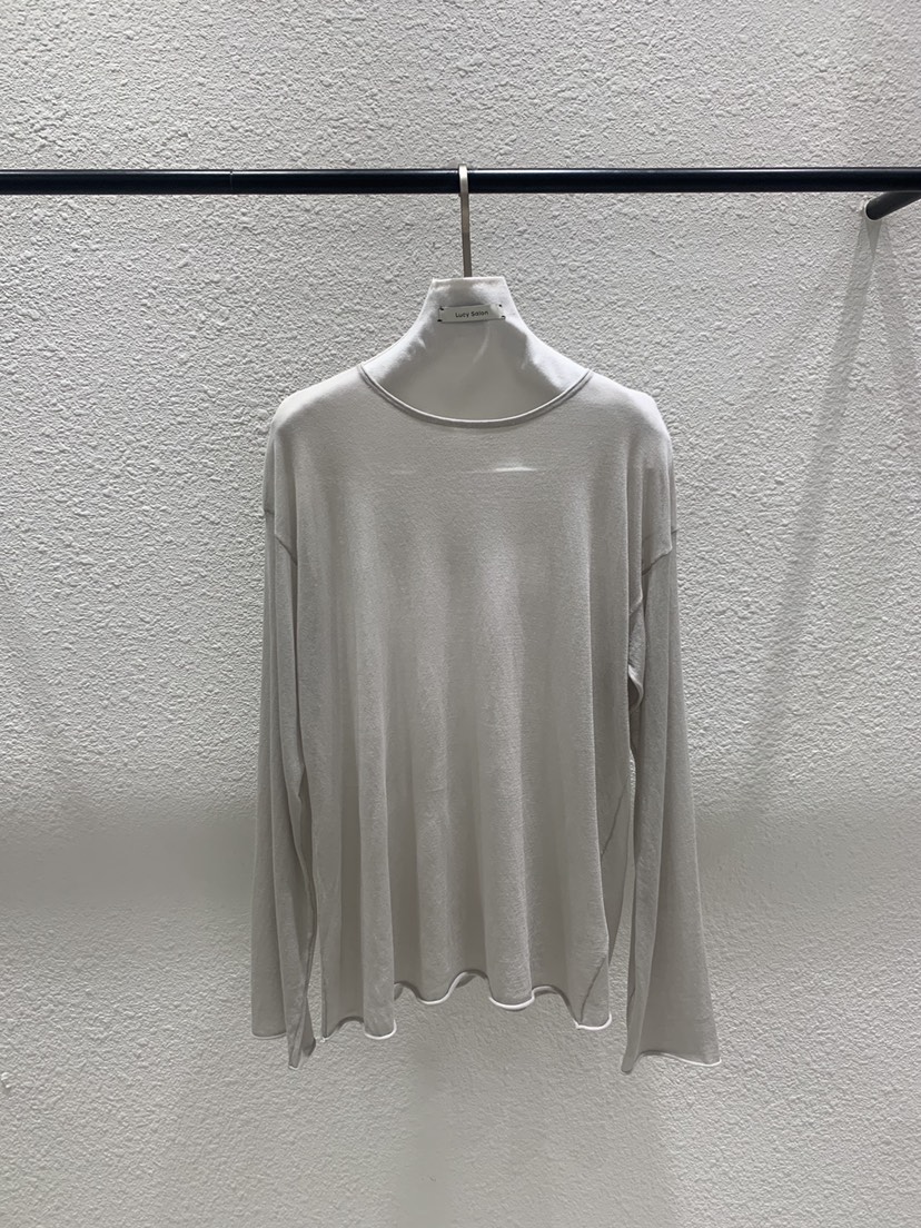 LUCY SALON韓國東大門直郵女裝新款推薦長袖T恤船領透視LUCY SALON長袖T恤圖色2
