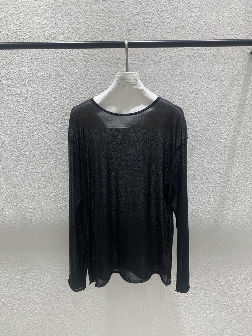 LUCY SALON韓國東大門直郵女裝新款推薦長袖T恤船領透視LUCY SALON長袖T恤圖色3