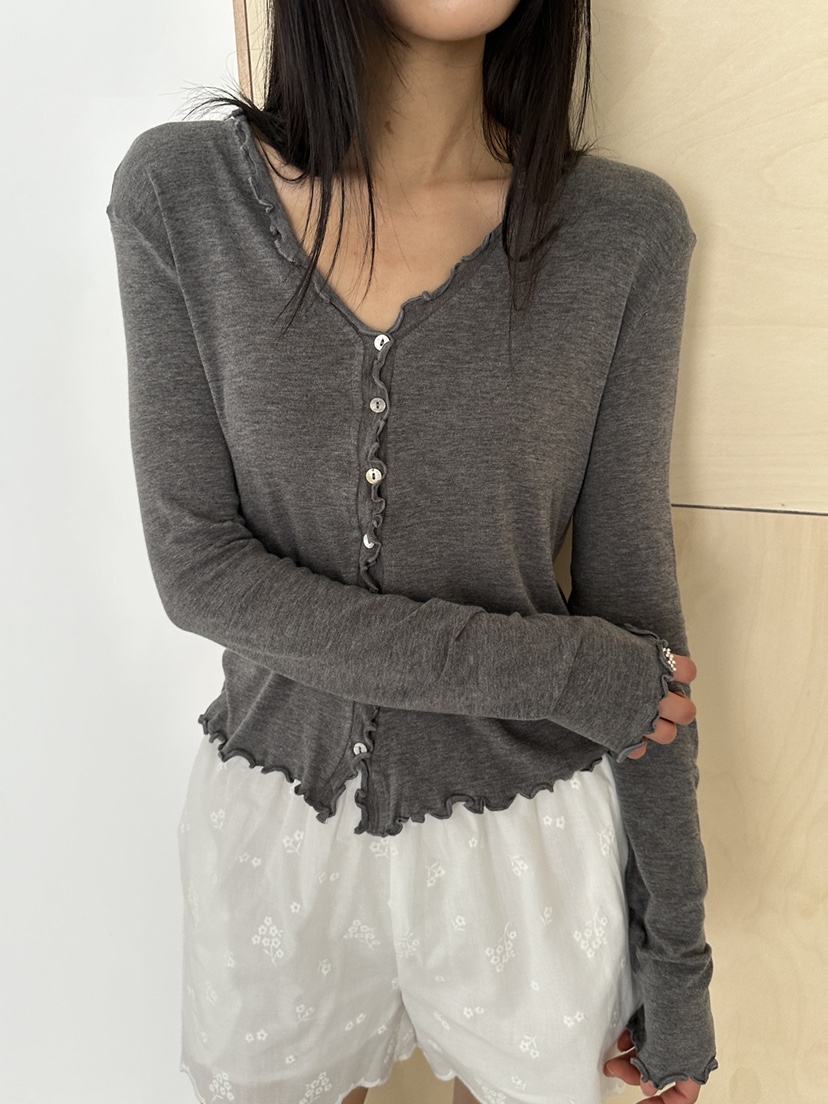 NDE韓國直郵女裝新品休閑推薦職業時尚人氣26春夏長袖T恤BOHEME_NDE長袖T恤