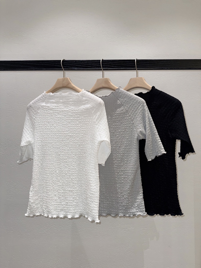 NDE韓國直郵實拍女裝新品熱賣推薦職業人氣T恤含圍巾套裝BOHEME_NDET恤