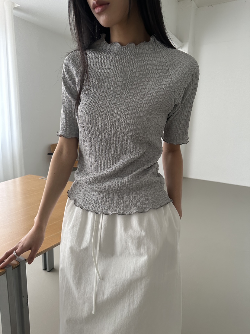 NDE韓國直郵實拍女裝新品熱賣推薦職業人氣T恤含圍巾套裝BOHEME_NDET恤