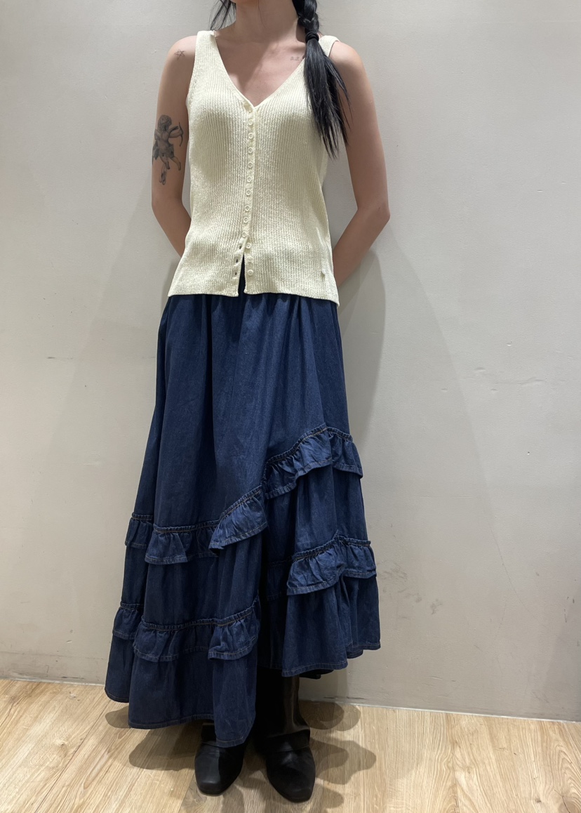 NEOUL韓國東大門代購女士新款休閑職業推薦時尚熱賣26春夏長裙NEOUL/ahin雙領標簽長裙