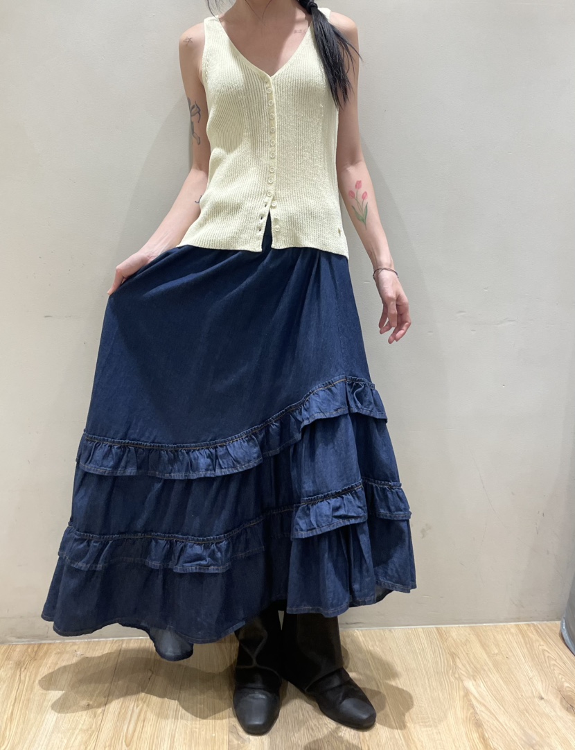 NEOUL韓國東大門代購女士新款休閑職業推薦時尚熱賣26春夏長裙NEOUL/ahin雙領標簽長裙