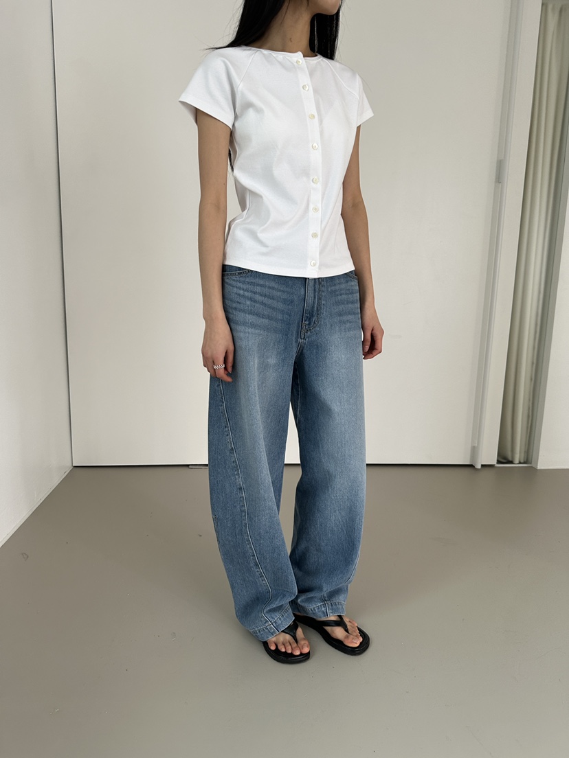 NDE韓國東大門代購女裝新品26春夏職業休閑時尚人氣牛仔褲BOHEME_NDE牛仔褲