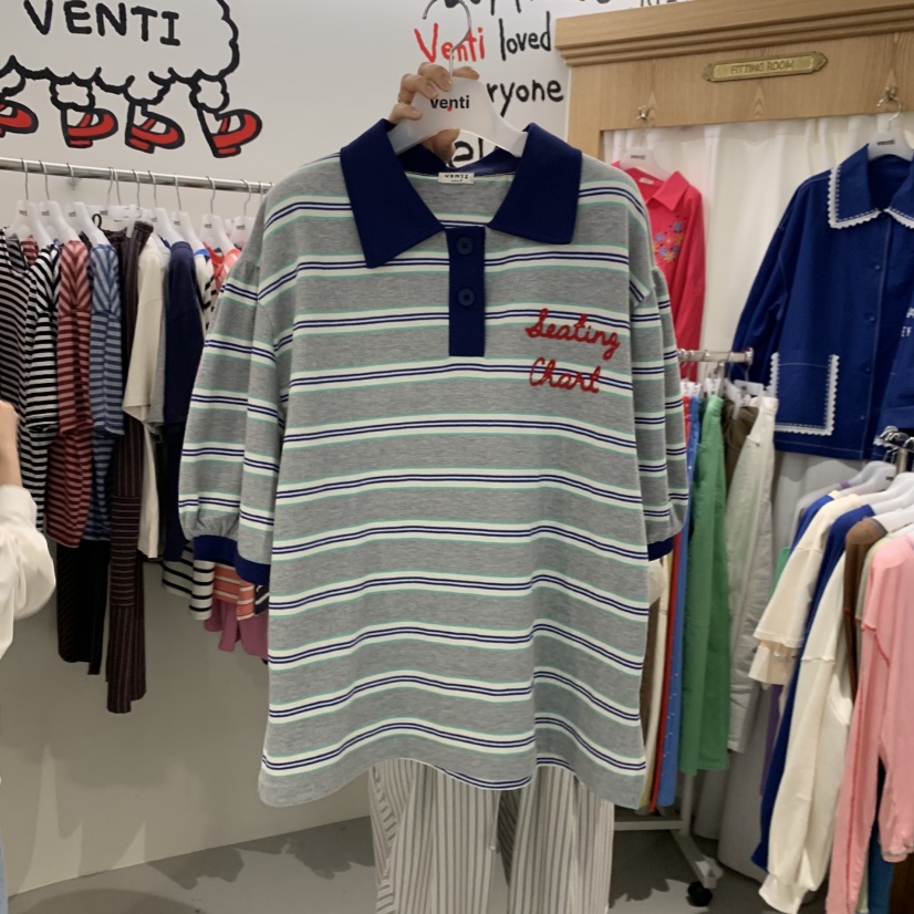 VENTI韓國直郵女裝新品休閑熱賣人氣推薦26春夏時尚職業T恤VENTIT恤圖色4