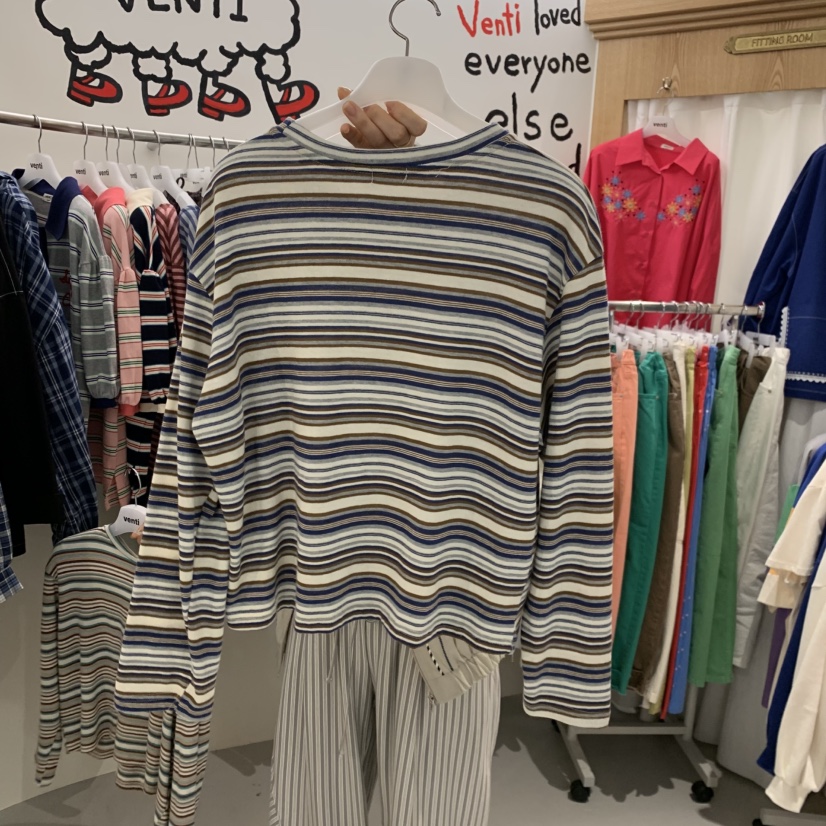 VENTI韓國直郵實拍女士新款人氣26春夏推薦職業時尚長袖T恤VENTI長袖T恤