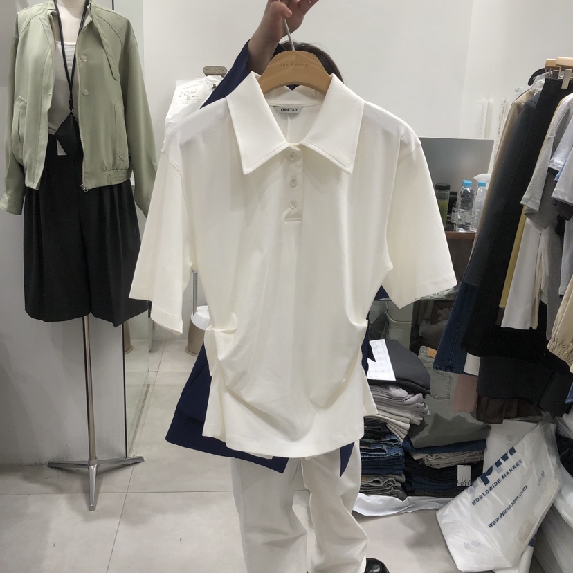 ANN MARGRET韓國代購女士新品熱賣T恤開衩GRETA.YT恤圖色1