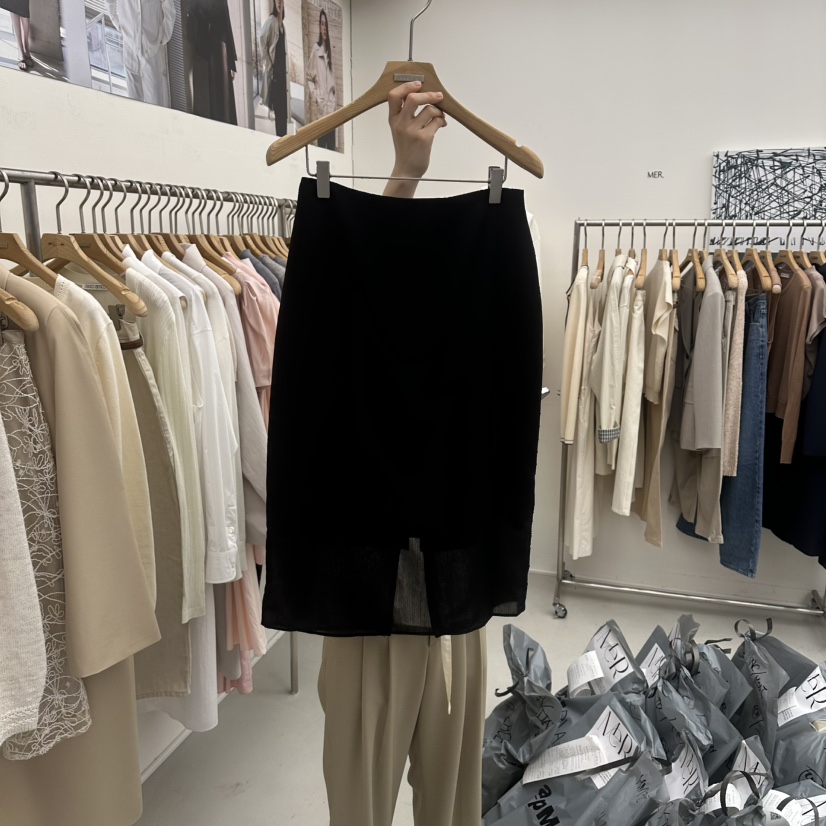 MER韓國代購女士新款26春夏職業休閑熱賣推薦人氣時尚長裙MER/ANGELO BIANCO長裙圖色2