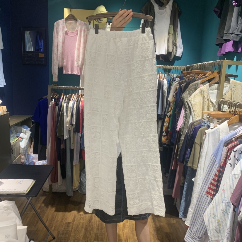 MERCI LINDA韓國東大門代購女士新款26春夏休閑褲針織褲蕾絲MERCI LINDA休閑褲