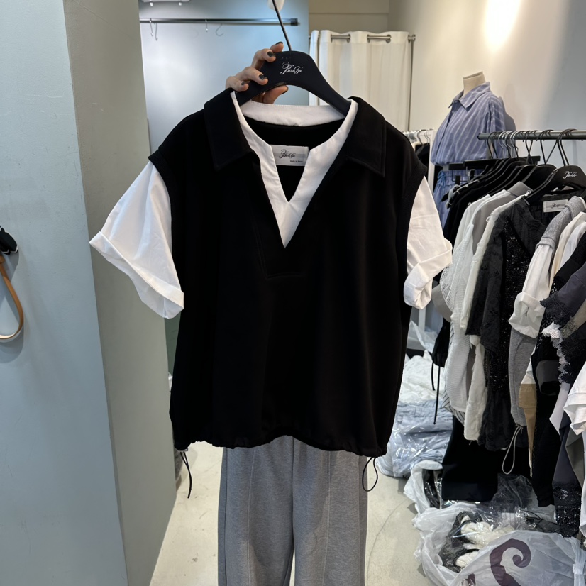 空韓國東大門代購女士新品時尚26春夏推薦人氣職業休閑T恤空T恤圖色2