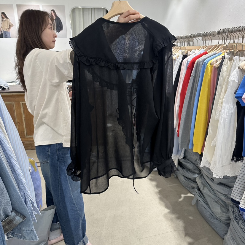 ACKER韓國直郵女士新款時尚熱賣休閑26春夏人氣襯衫蕾絲衫ACKER襯衫/蕾絲衫