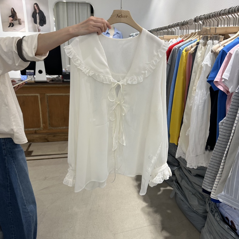 ACKER韓國直郵女士新款時尚熱賣休閑26春夏人氣襯衫蕾絲衫ACKER襯衫/蕾絲衫圖色1