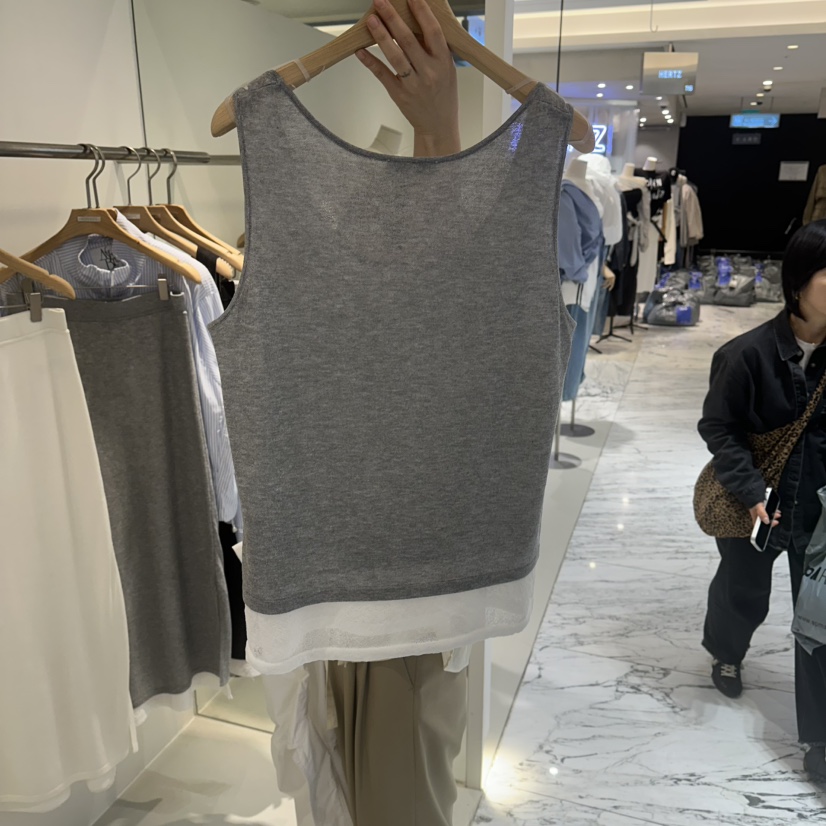 MER韓國東大門代購女士新款推薦人氣26春夏吊帶背心假兩件MER/ANGELO BIANCO吊帶/背心