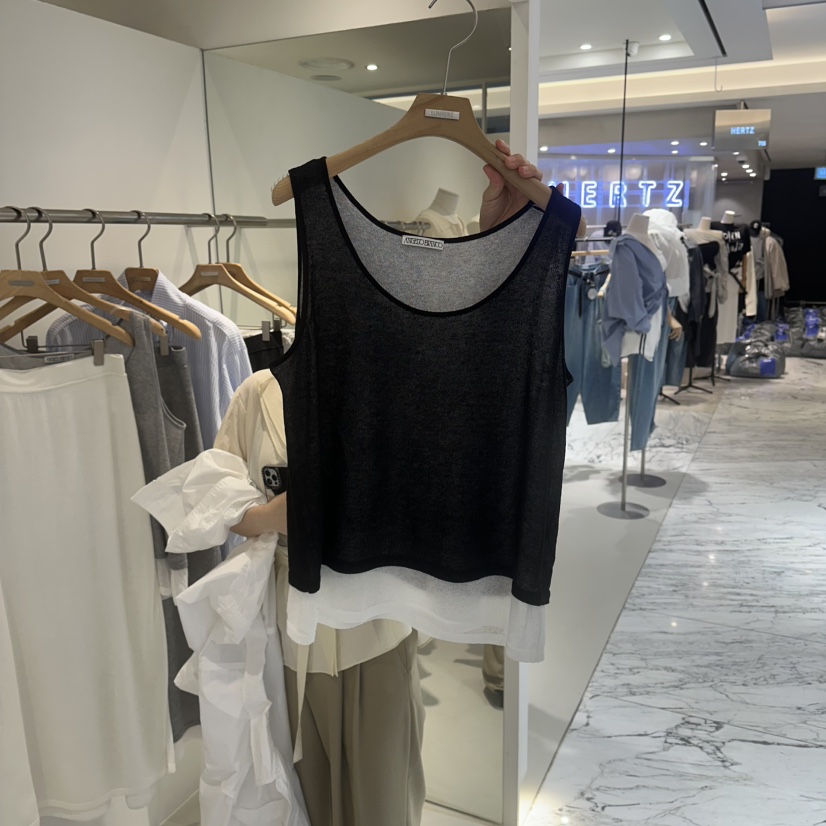 MER韓國東大門代購女士新款推薦人氣26春夏吊帶背心假兩件MER/ANGELO BIANCO吊帶/背心圖色2