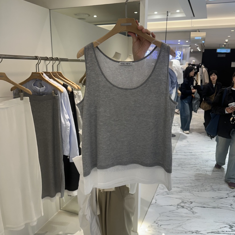 MER韓國東大門代購女士新款推薦人氣26春夏吊帶背心假兩件MER/ANGELO BIANCO吊帶/背心圖色3