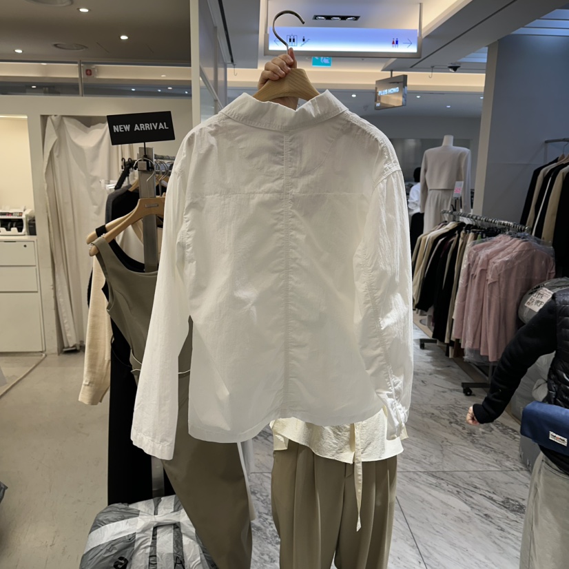 MER韓國東大門直郵女士新款職業26春夏時尚襯衫蕾絲衫口袋MER/ANGELO BIANCO襯衫/蕾絲衫