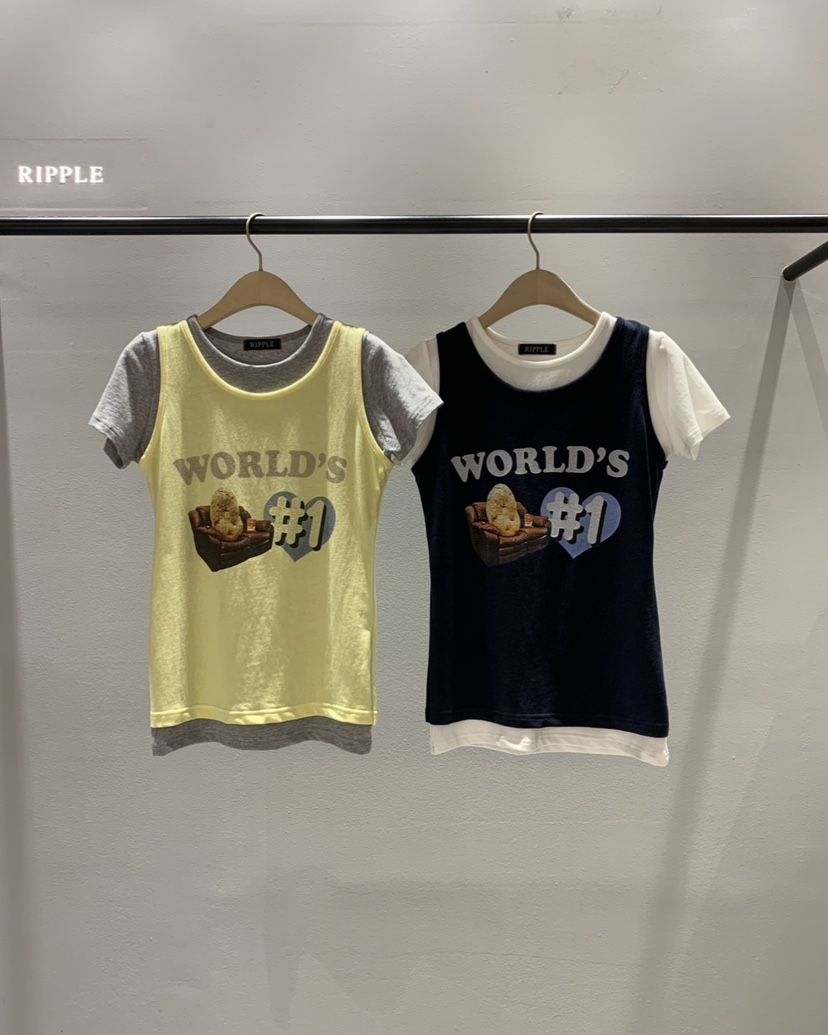 RIPPLE-P韓國東大門直郵女裝新品時尚推薦人氣T恤假兩件RIPPLE-PT恤