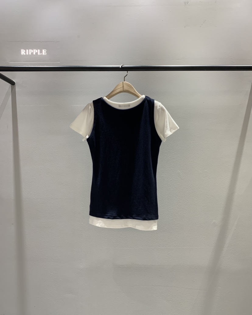 RIPPLE-P韓國東大門直郵女裝新品時尚推薦人氣T恤假兩件RIPPLE-PT恤