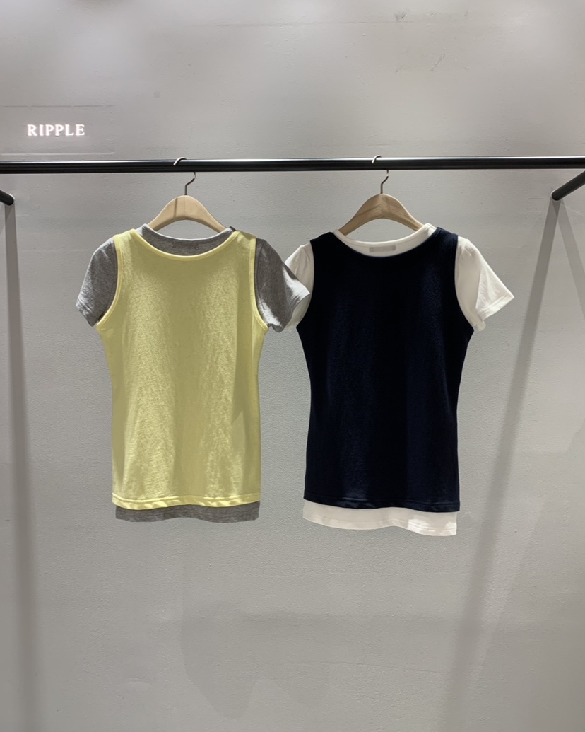 RIPPLE-P韓國東大門直郵女裝新品時尚推薦人氣T恤假兩件RIPPLE-PT恤