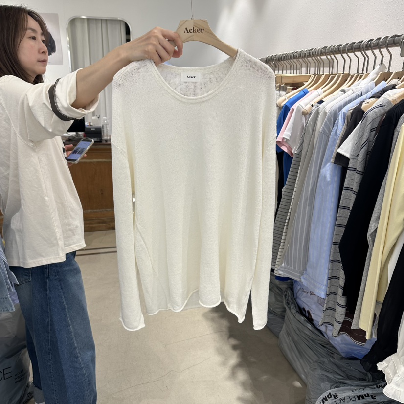 ACKER韓國代購女士新品時尚職業26春夏休閑推薦針織衫亞麻ACKER針織衫圖色1