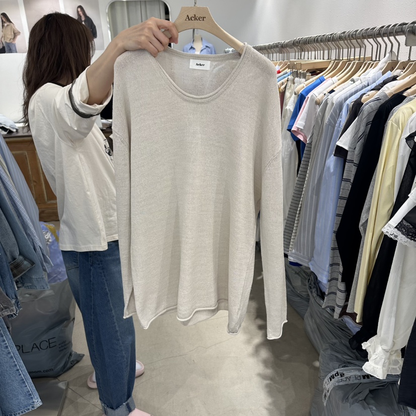 ACKER韓國代購女士新品時尚職業26春夏休閑推薦針織衫亞麻ACKER針織衫圖色2