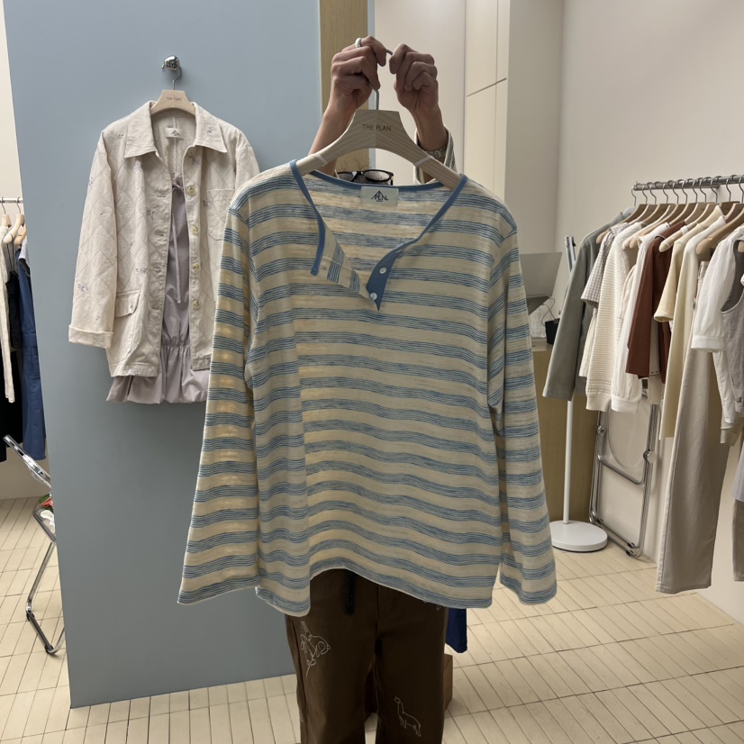 THEPLAN韓國直郵實拍女士新款職業人氣時尚熱賣休閑長袖T恤THE PLAN長袖T恤圖色1