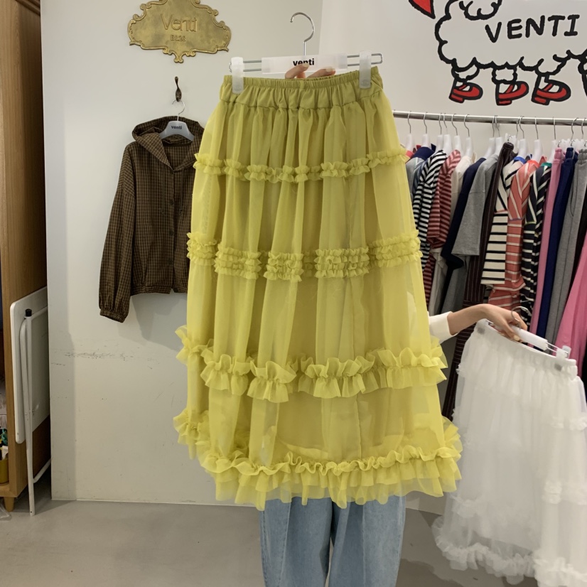 VENTI韓國代購女士新品休閑職業26春夏時尚人氣推薦長裙褶皺VENTI長裙圖色3