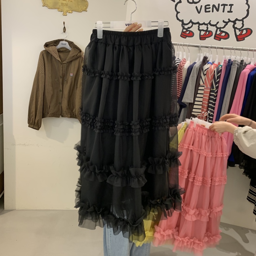 VENTI韓國代購女士新品休閑職業26春夏時尚人氣推薦長裙褶皺VENTI長裙圖色5