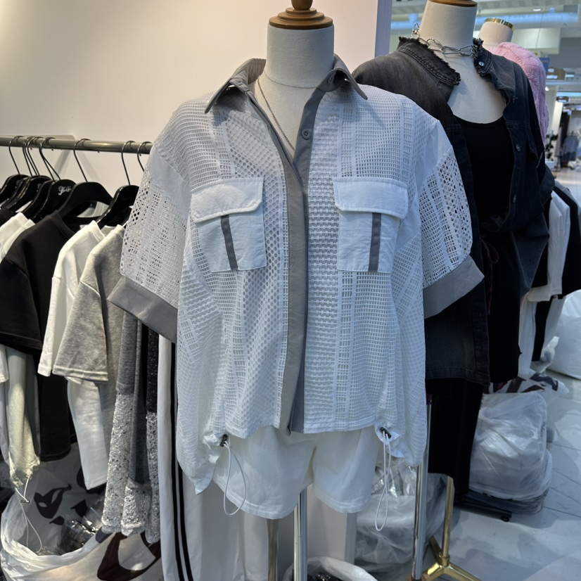 空韓國直郵女士新品熱賣職業26春夏人氣推薦時尚襯衫蕾絲衫空襯衫/蕾絲衫圖色2