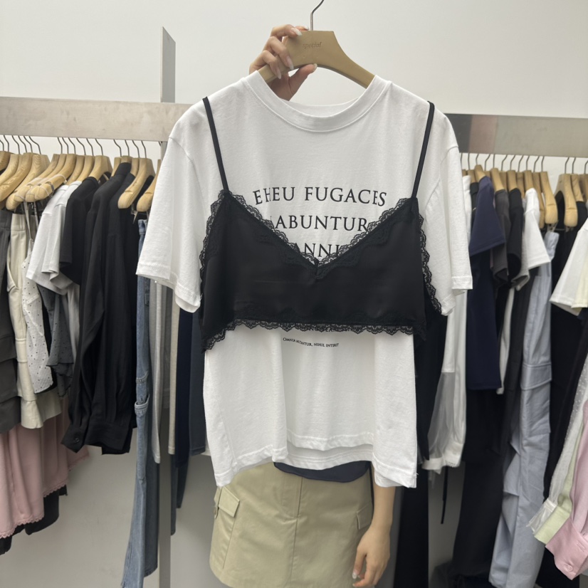 SPECIAL韓國直郵女士新品時尚職業休閑人氣熱賣T恤假兩件SPECIALT恤圖色4