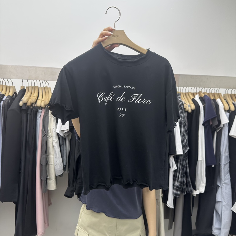 SPECIAL韓國直郵女裝新品職業熱賣推薦人氣休閑26春夏T恤SPECIALT恤圖色5黑色