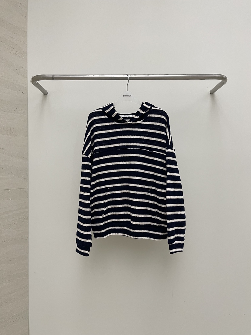 ATMOSPHERE韓國代購女裝新款熱賣休閑26春夏時尚衛衣兜帽ATMOSPHERE/BLING衛衣圖色2藏藍