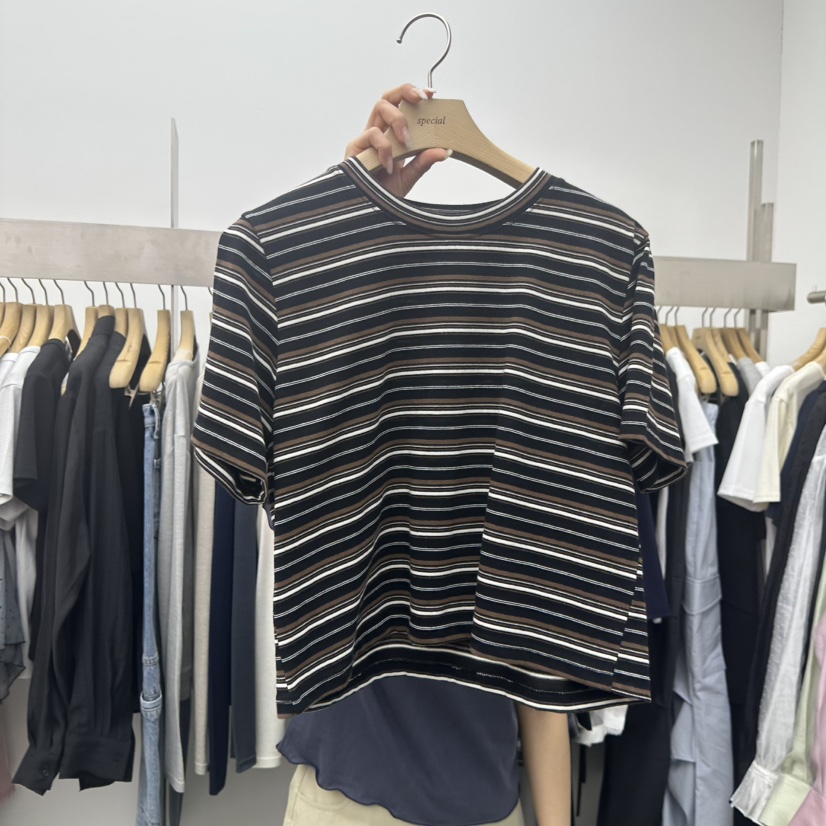 SPECIAL韓國東大門直郵女裝新品休閑26春夏推薦時尚職業T恤SPECIALT恤圖色1黑色