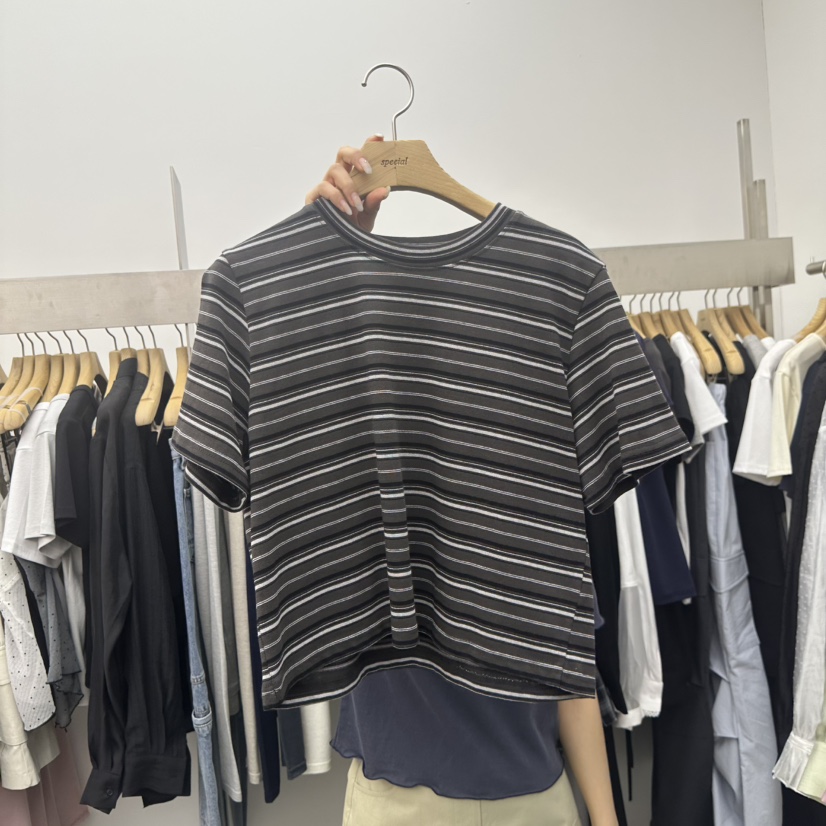 SPECIAL韓國東大門直郵女裝新品休閑26春夏推薦時尚職業T恤SPECIALT恤圖色2灰色