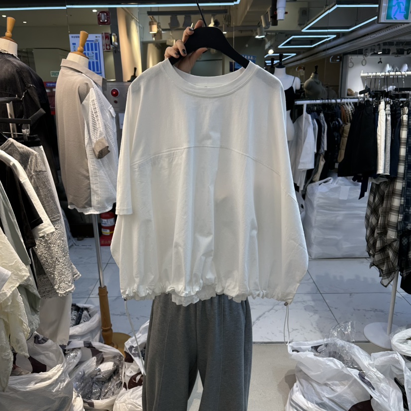 空韓國代購女士新品休閑人氣時尚26春夏推薦職業熱賣T恤口袋空T恤圖色1