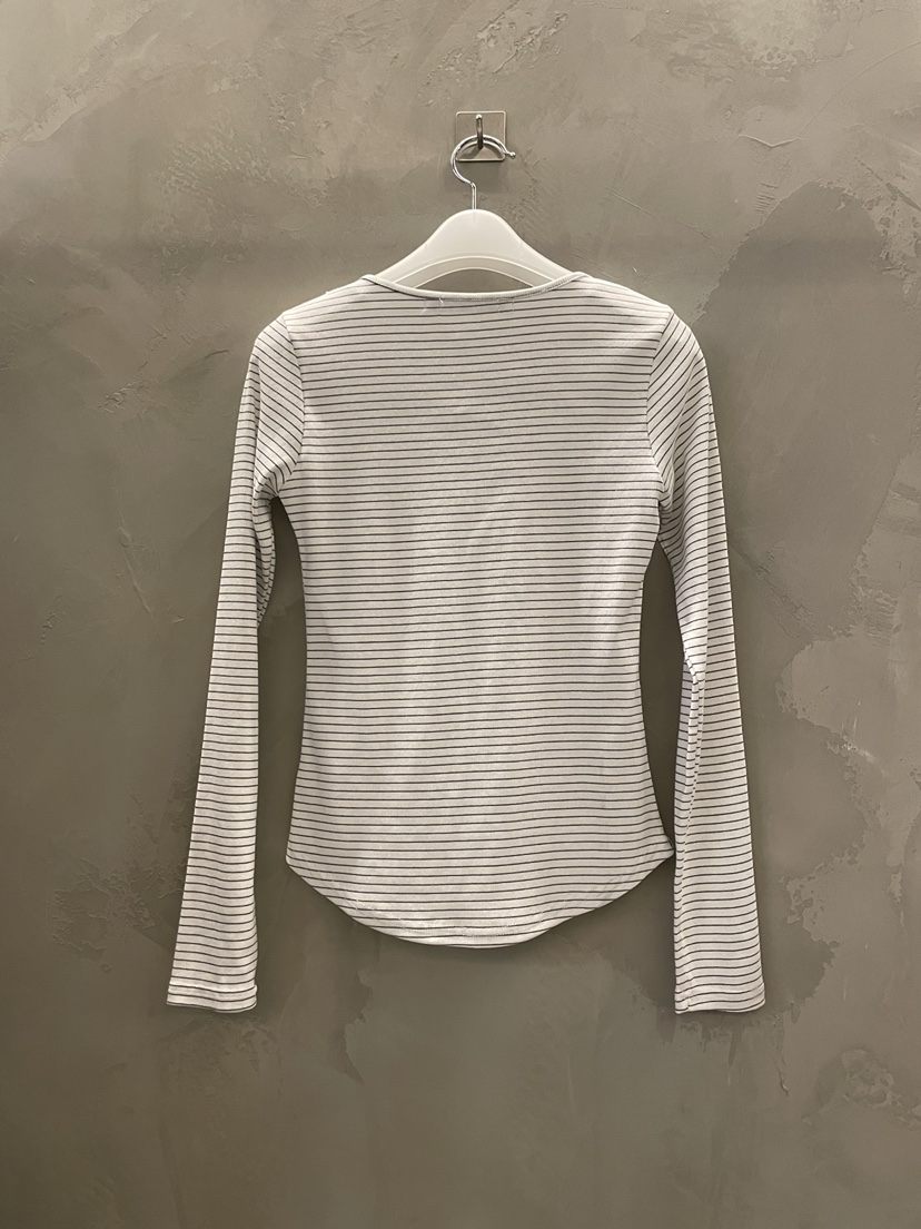 MULCUP韓國東大門代購女士新品熱賣時尚26春夏長袖T恤條紋MULCUP長袖T恤