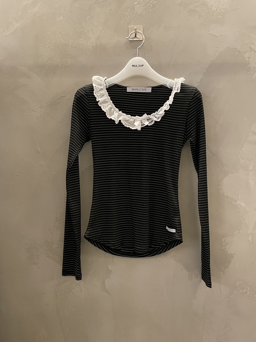 MULCUP韓國東大門代購女士新品熱賣時尚26春夏長袖T恤條紋MULCUP長袖T恤圖色3