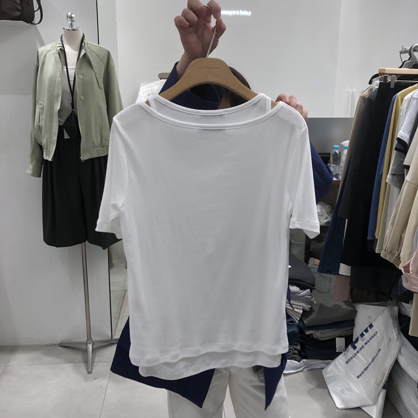 ANN MARGRET韓國東大門直郵女士新款推薦T恤假兩件GRETA.YT恤