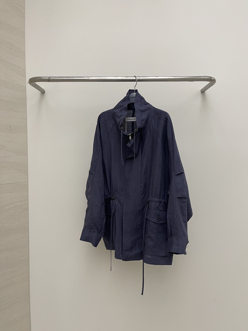 ATMOSPHERE韓國東大門代購女裝新款休閑26春夏夾克高領亞麻ATMOSPHERE/BLING夾克圖色3