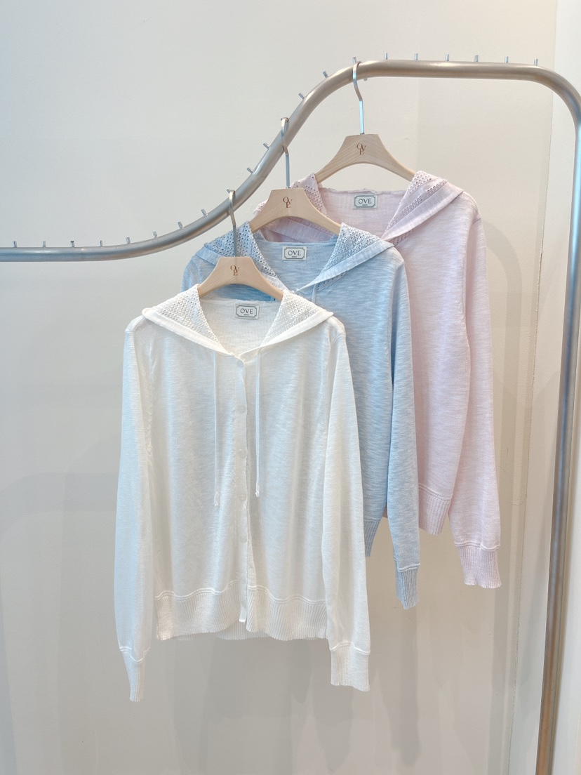 OVE韓國東大門代購女裝新款26春夏休閑人氣職業針織衫連帽衫OVE針織衫