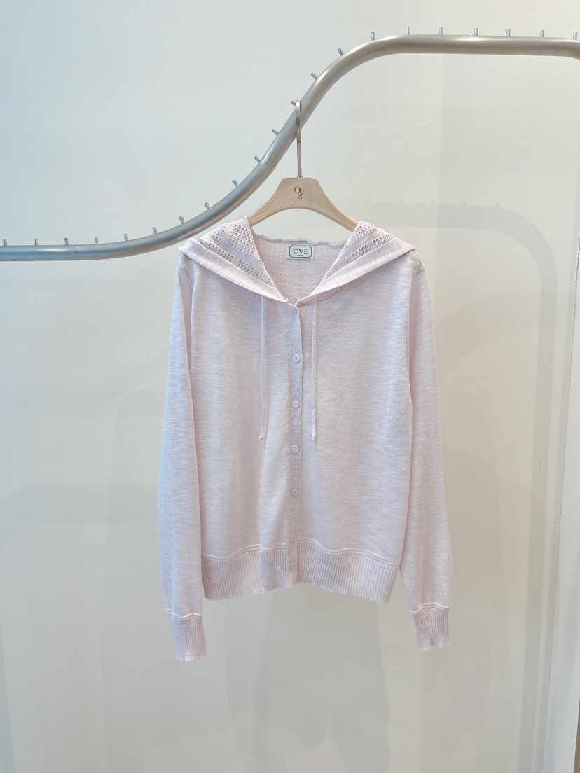 OVE韓國東大門代購女裝新款26春夏休閑人氣職業針織衫連帽衫OVE針織衫圖色2