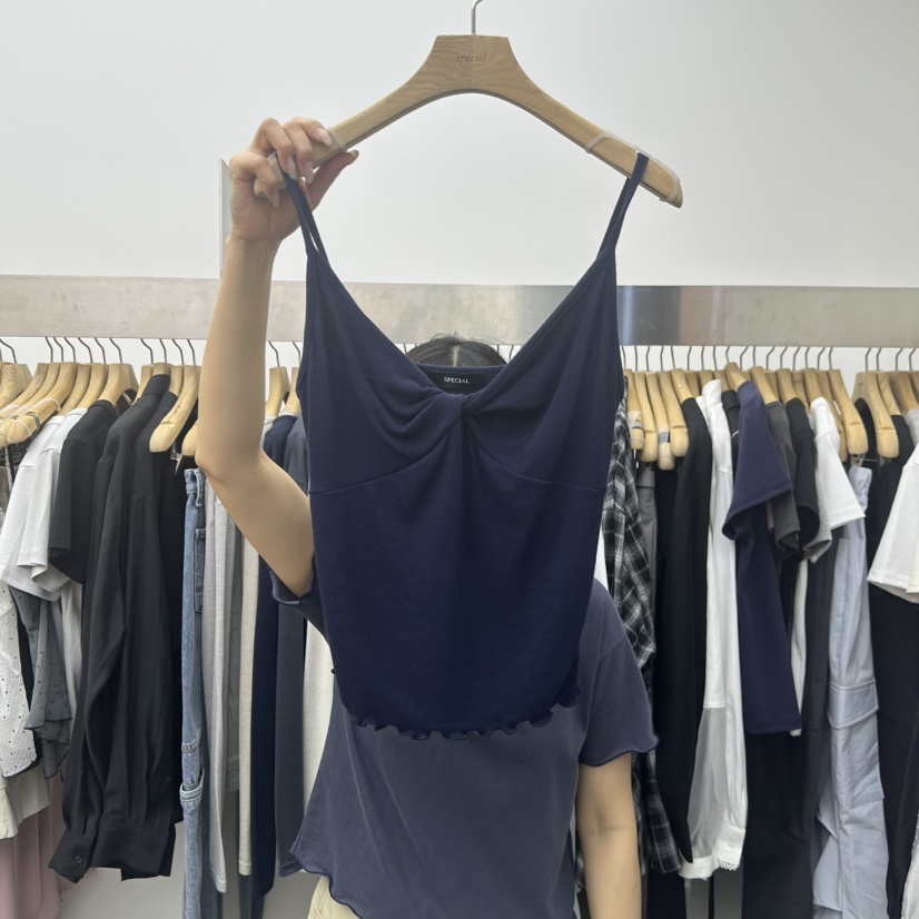 SPECIAL韓國東大門代購女裝新品時尚人氣職業熱賣吊帶背心SPECIAL吊帶/背心圖色2深藍色