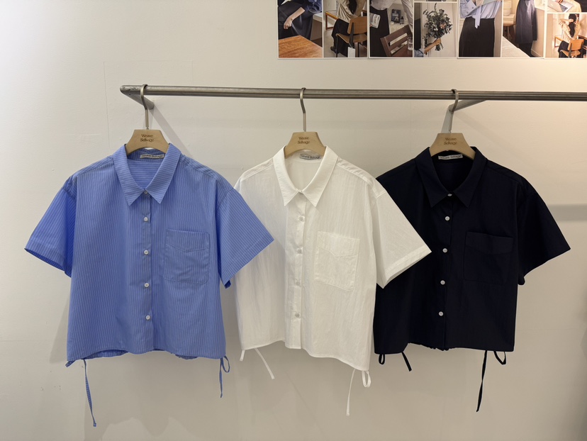 WEAUE SELVAGE韓國直郵女裝新款熱賣時尚休閑襯衫蕾絲衫Weave Selvage襯衫/蕾絲衫